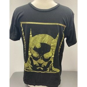 Batman T-Shirt Small S Black Gold Graphic Tee DC Comics Bat Man Dark Knight